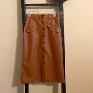 Faux Leather Skirt